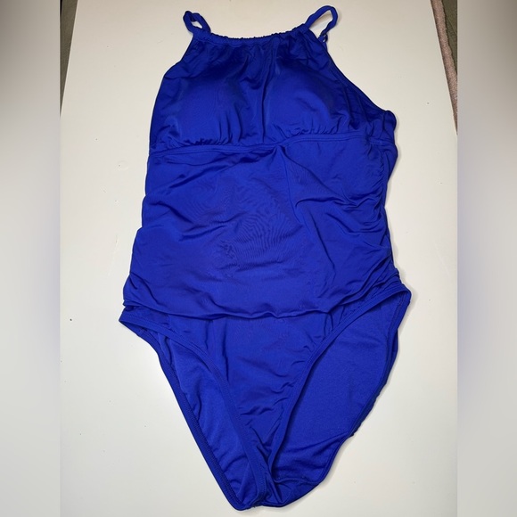 Jantzen Vibrant Royal Blue Women's One-Piece Swimsuit Size 14 GUC - Picture 1 of 5